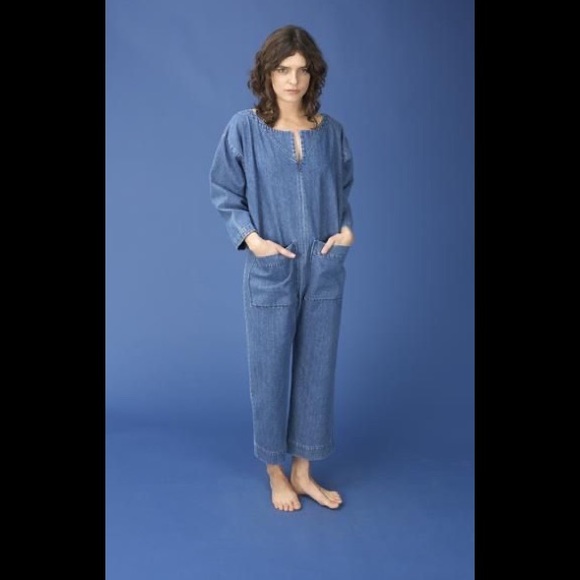 Ilana Kohn “Meg” Coverall Jumpsuit in blue denim L - Picture 2 of 8